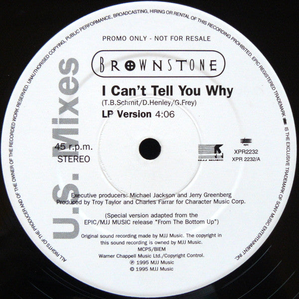 Brownstone : I Can't Tell You Why - U.S. Mixes (12", Promo)