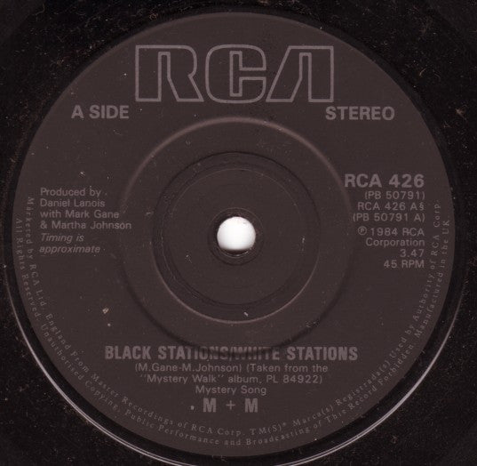 M + M : Black Stations / White Stations (7", Single)