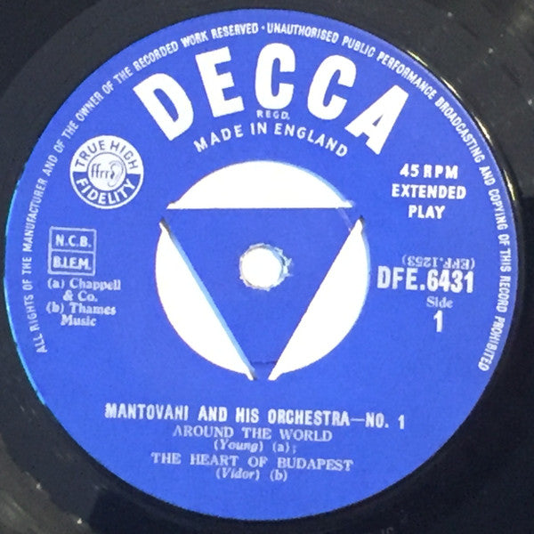 Mantovani And His Orchestra : Around The World (7", EP)
