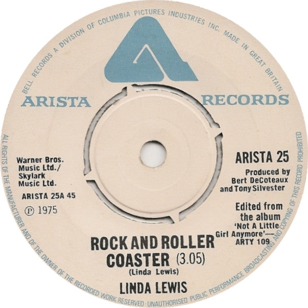 Linda Lewis : Rock And Roller Coaster (7")