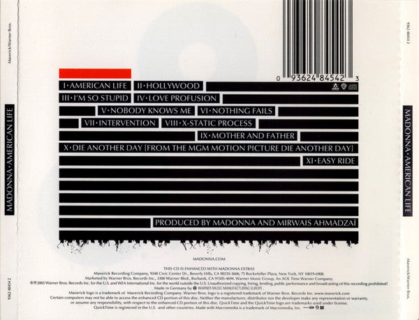 Madonna : American Life (CD, Album, Enh)
