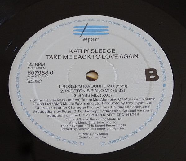 Kathy Sledge : Take Me Back To Love Again (12")