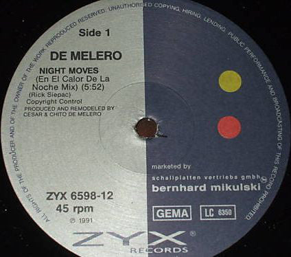 De Melero Featuring Monica Green : Night Moves (12")