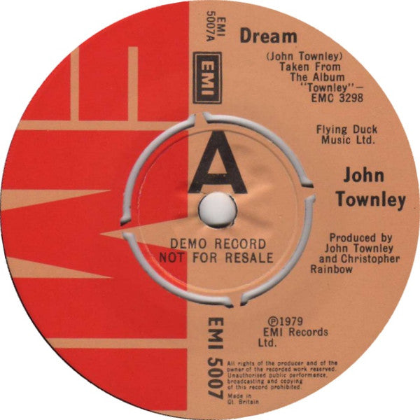 John Townley : Dream (7", Single, Promo)