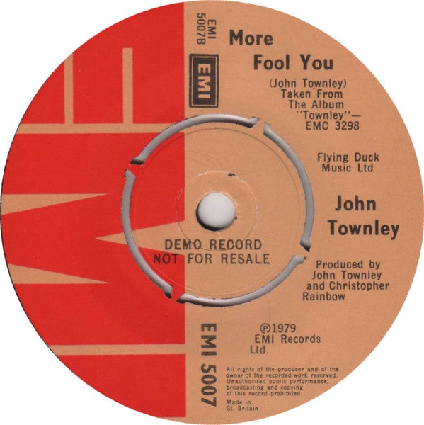 John Townley : Dream (7", Single, Promo)