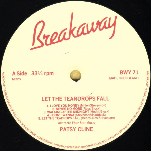 Patsy Cline : Let The Teardrops Fall (LP, Comp)