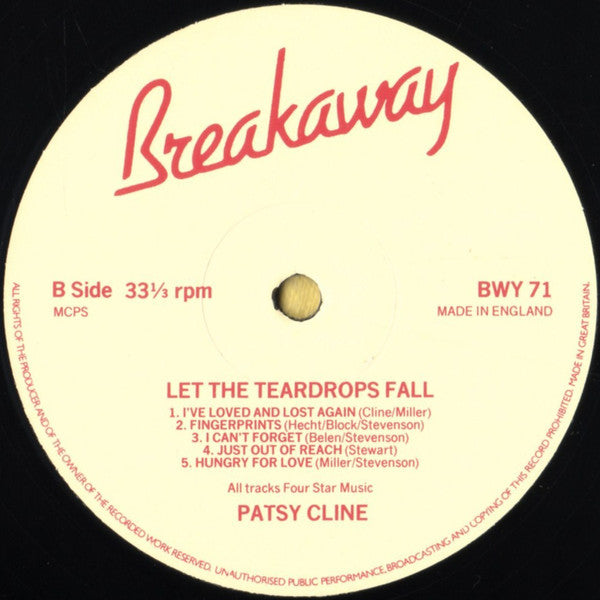 Patsy Cline : Let The Teardrops Fall (LP, Comp)