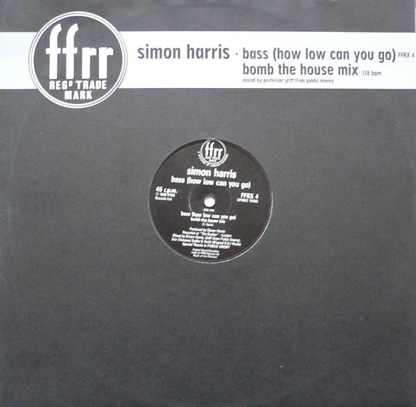 Simon Harris : Bass (How Low Can You Go) (Bomb The House Mix) (12")