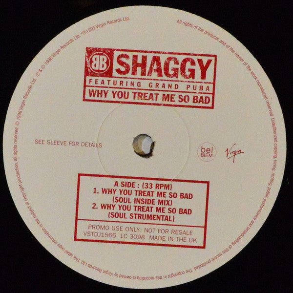 Shaggy : Why You Treat Me So Bad (12", Promo)