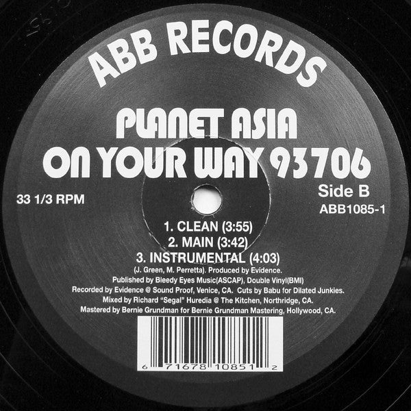 Planet Asia : Thick Ropes / On Your Way 93706 (12")