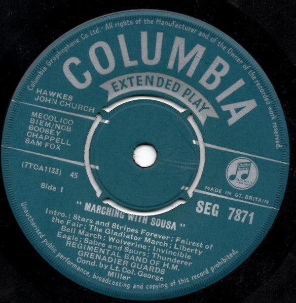 The Band Of The Grenadier Guards : Marching With Sousa (7", EP)
