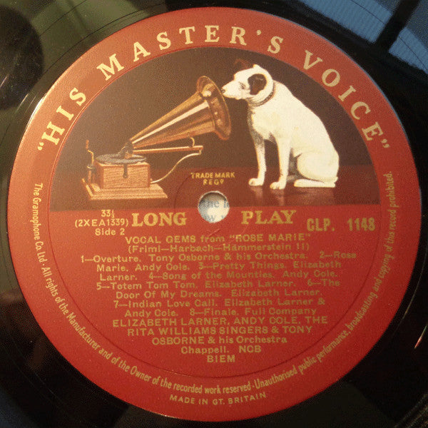 Elizabeth Larner, Andy Cole (2), The Rita Williams Singers, Tony Osborne And His Orchestra : Vocal Gems From New Moon And Rose Marie (LP, Mono)