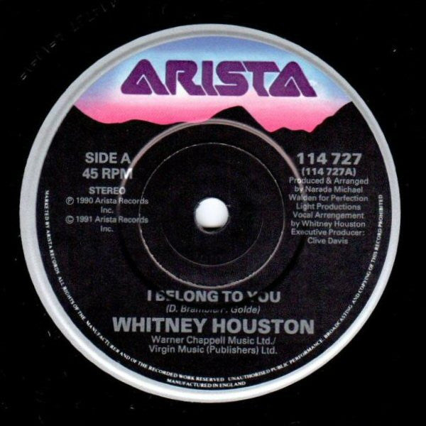 Whitney Houston : I Belong To You (7")
