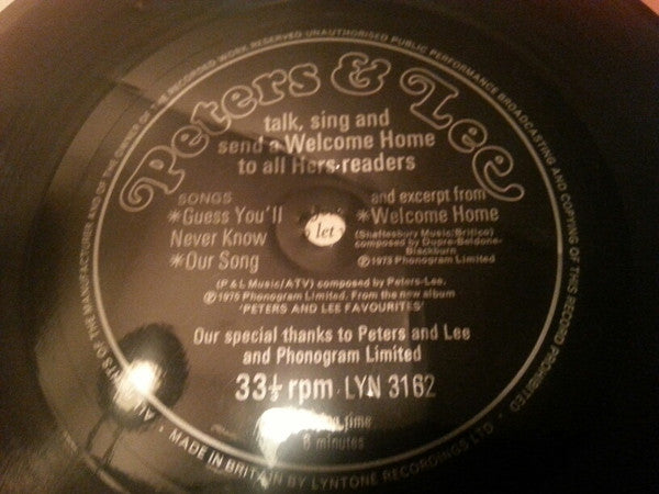 Peters & Lee : Talk, Sing And Send A Welcome Home To All Hers Readers (Flexi, 7", S/Sided)