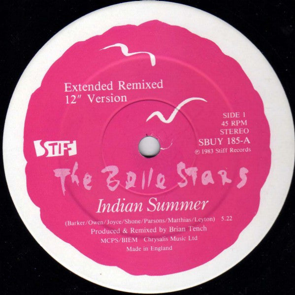 The Belle Stars : Indian Summer / Sun Sun Sun (12", Single)
