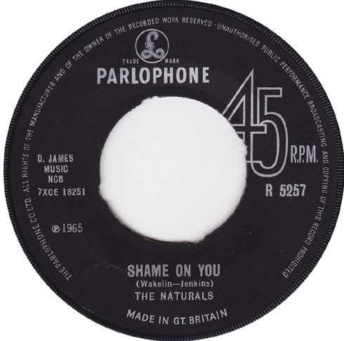The Naturals (10) : Blue Roses / Shame On You (7")