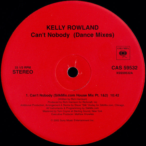 Kelly Rowland : Can't Nobody (Dance Mixes) (12")