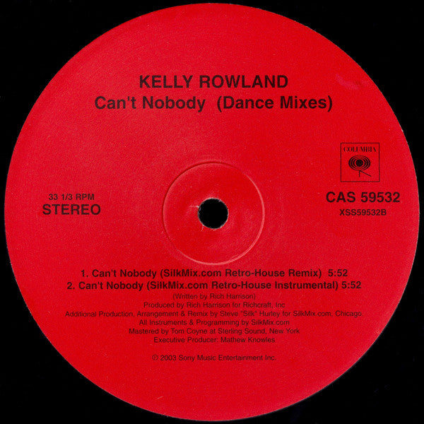 Kelly Rowland : Can't Nobody (Dance Mixes) (12")