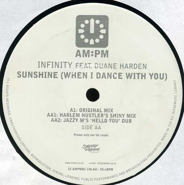 Infinity Feat. Duane Harden : Sunshine (When I Dance With You) (12", Promo)