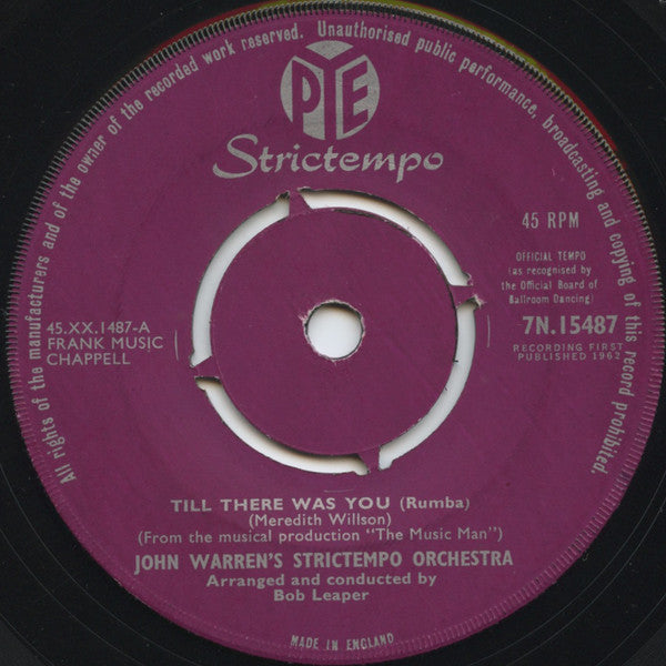 John Warren's Strictempo Combo : Till There Was You(Rumba)/How Wonderful To Know(Rumba) (7", Single)