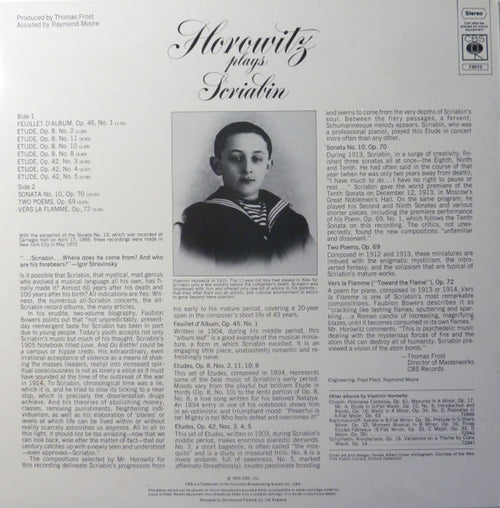 Alexander Scriabin, Vladimir Horowitz : Horowitz Plays Scriabin (LP)