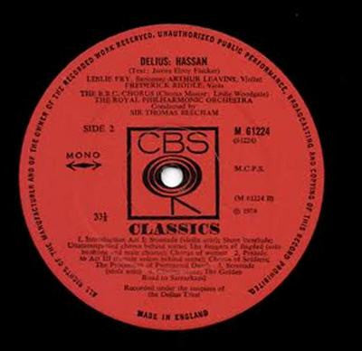Frederick Delius, BBC Symphony Chorus, Leslie Woodgate, Royal Philharmonic Orchestra, Sir Thomas Beecham, Bruce Boyce, Leslie Fry : Sea Drift / Hassan (LP, Comp, Mono)