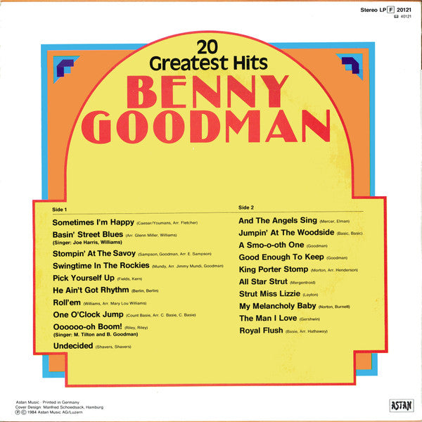 Benny Goodman : 20 Greatest Hits (LP, Comp)
