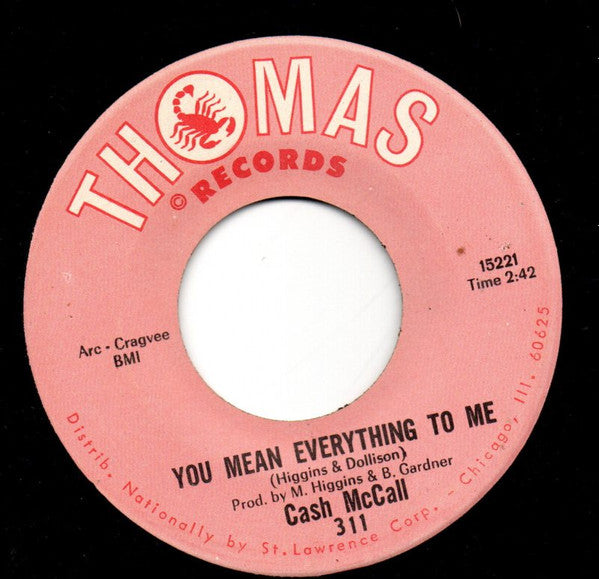 Cash McCall : You Mean Everything To Me / That Lucky Old Sun (7")