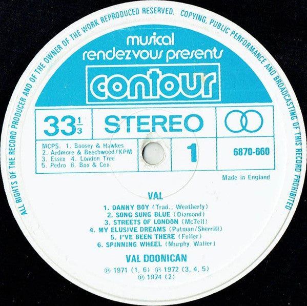 Val Doonican : Val (LP, Comp)