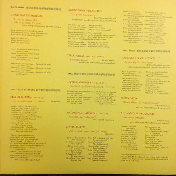 New York Pro Musica, Noah Greenberg : Spanish Music Of The Renaissance (LP, Album, Gat)