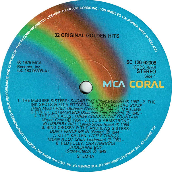 Various : 32 Original Golden hits (LP, Comp, RE, RP, Gat)