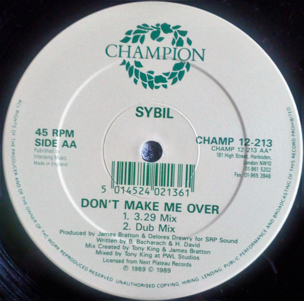 Sybil : Don't Make Me Over (12", Single, Bro)