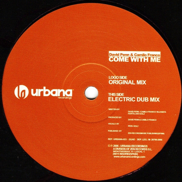 David Penn & Camilo Franco : Come With Me (12")