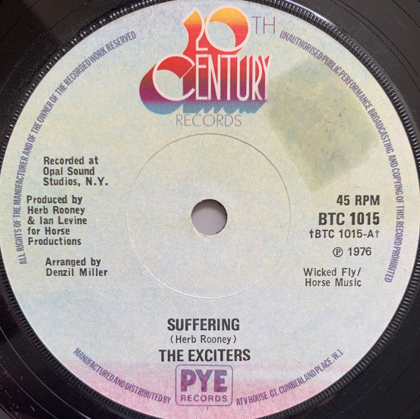 The Exciters : Suffering (7", Sol)