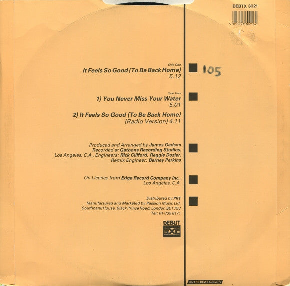 Bobby McClure : It Feels So Good (To Be Back Home) (12")