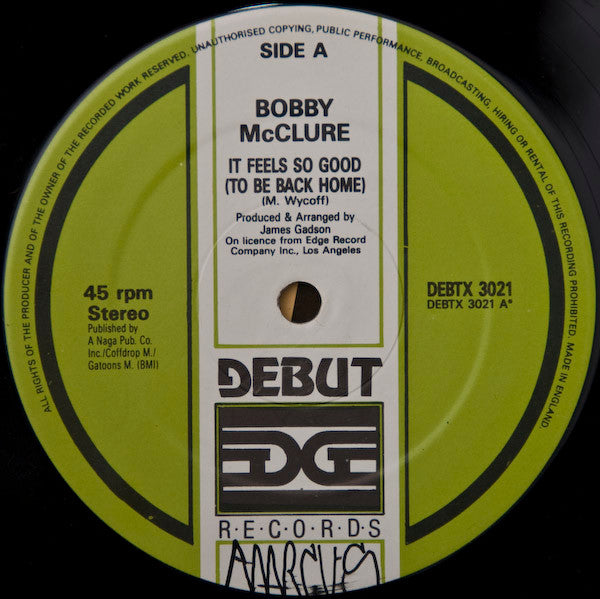 Bobby McClure : It Feels So Good (To Be Back Home) (12")