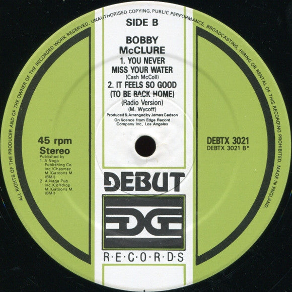 Bobby McClure : It Feels So Good (To Be Back Home) (12")