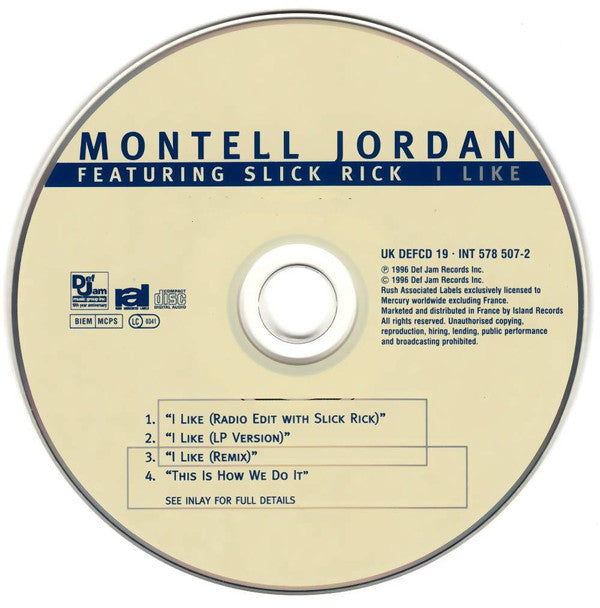 Montell Jordan Featuring Slick Rick : I Like (CD, Single)