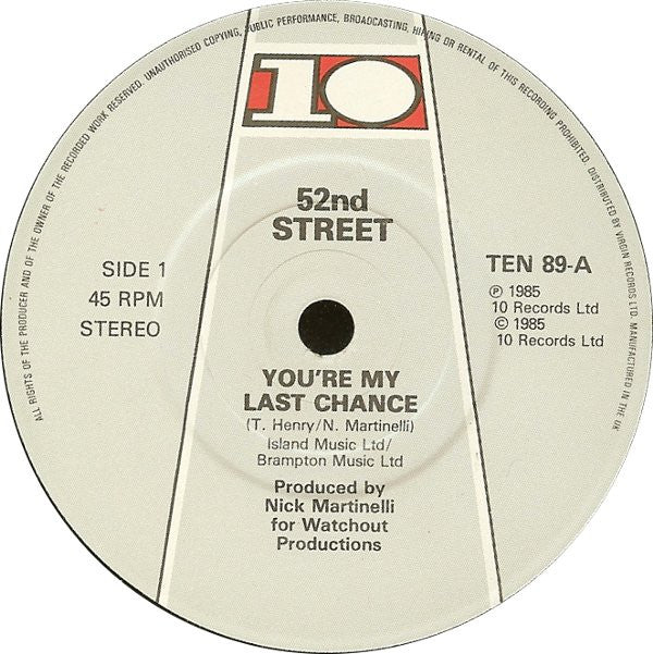 52nd Street : You're My Last Chance (7", Single)