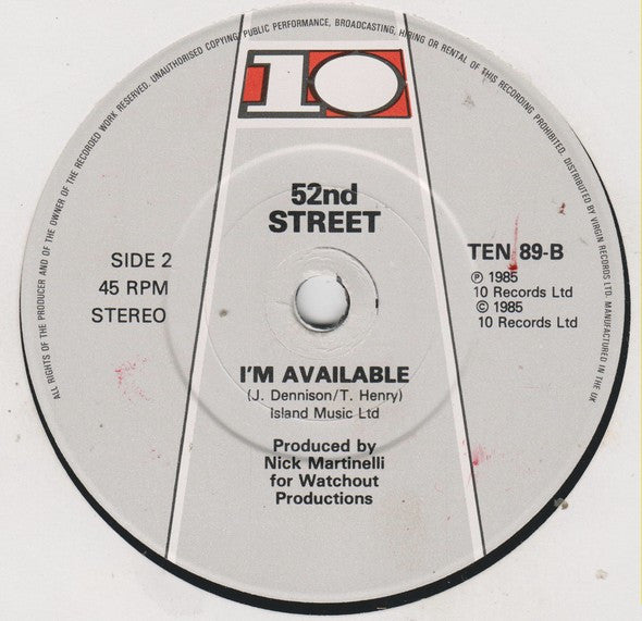 52nd Street : You're My Last Chance (7", Single)