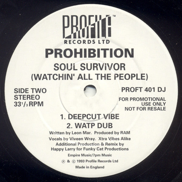Prohibition : Soul Survivor (Watchin' All The People) (12", Promo)