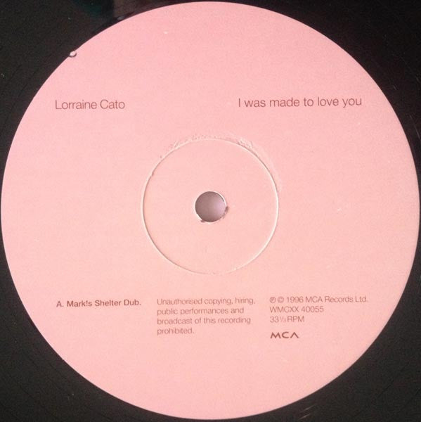 Lorraine Cato : I Was Made To Love You (12", Promo)