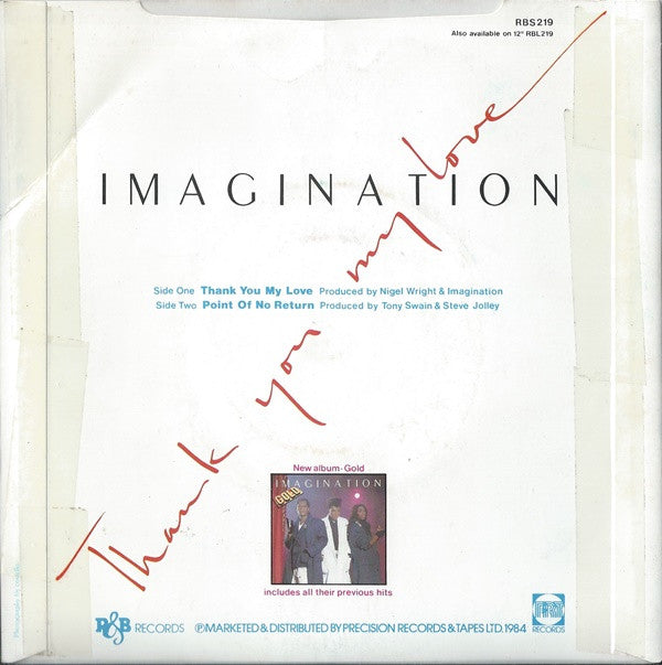 Imagination : Thank You My Love (7", Single)