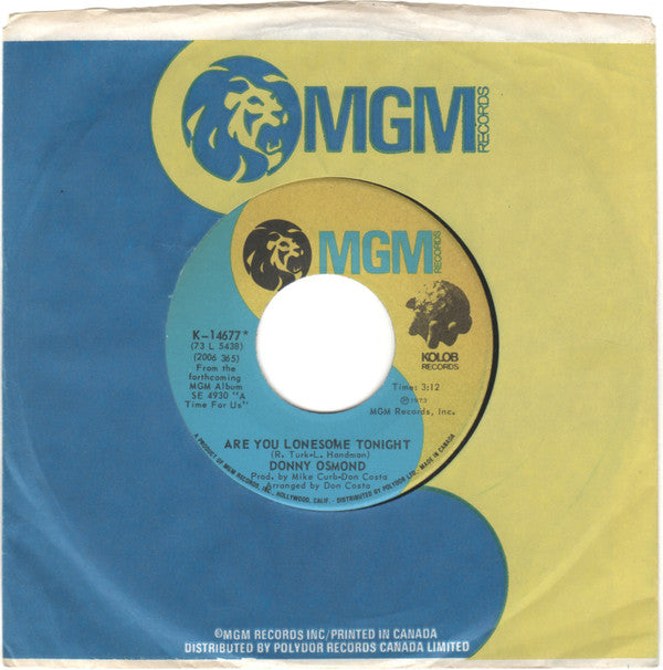 Donny Osmond : Are You Lonesome Tonight (7", Single)