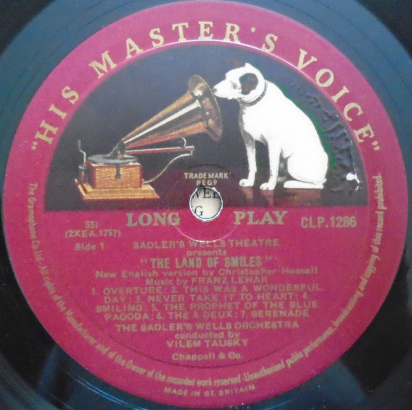 Sadler's Wells Opera Company, Franz Lehár, Vilem Tausky : The Land Of Smiles (LP, Mono)