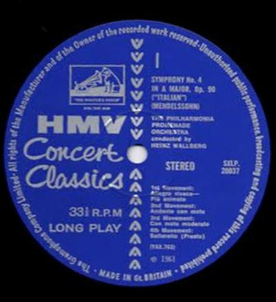 Felix Mendelssohn-Bartholdy, Philharmonia Promenade Orchestra, Heinz Wallberg : "Italian" Symphony / "A Mid Summer Night's Dream" (LP)