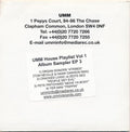 Various : UMM House Playlist Vol 1 Album Sampler EP 3 (CDr, EP, Promo, Smplr)