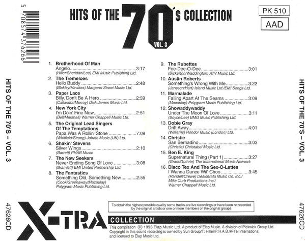 Various : Hits Of The 70's Collection, Vol. 3 (CD, Comp)