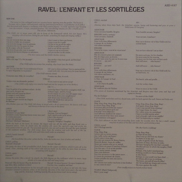Maurice Ravel - The Ambrosian Opera Chorus & London Symphony Orchestra, André Previn : L'Enfant Et Les Sortilèges (LP, Album)