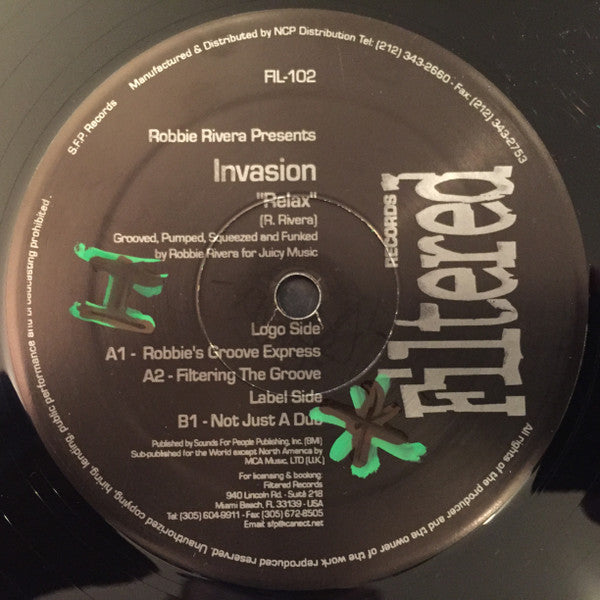 Robbie Rivera Presents Invasion (2) : Relax (12")